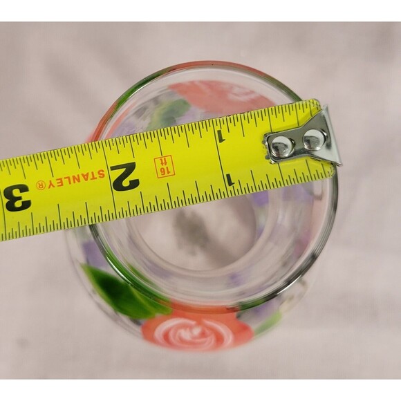 Carafe & Tumbler Glass Nite Night Bedside Table Set Hand Painted Roses - Picture 6 of 7